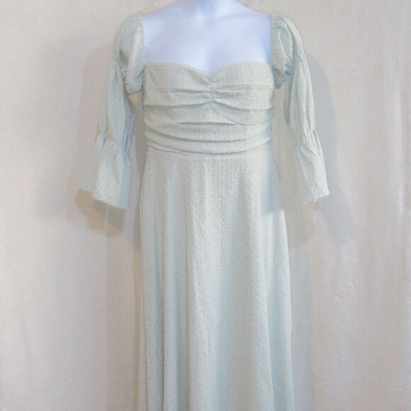 Worth Collective Eyelet Lace Puff Sleeve Midi Dress | Size XL - Picture 2 of 16